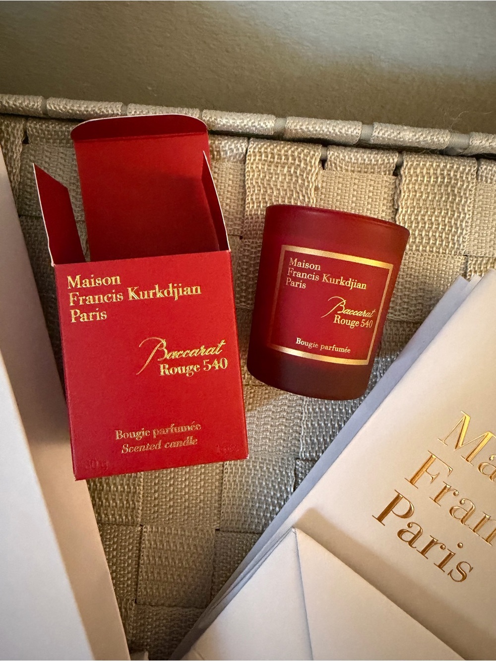 Maison Francis Kurkdjian Baccarat Rouge 540 candle + 2 gift bags